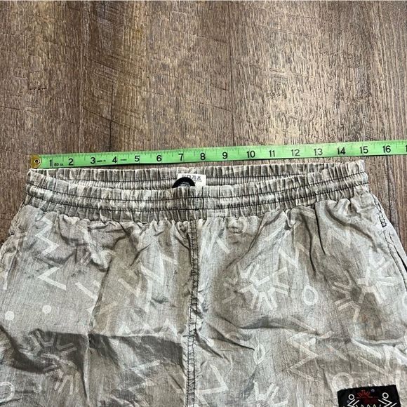 Van Grack Pants Mens Small Gray Geometric Windbreaker Nylon Vintage 90s Hip Hop - Picture 5 of 10